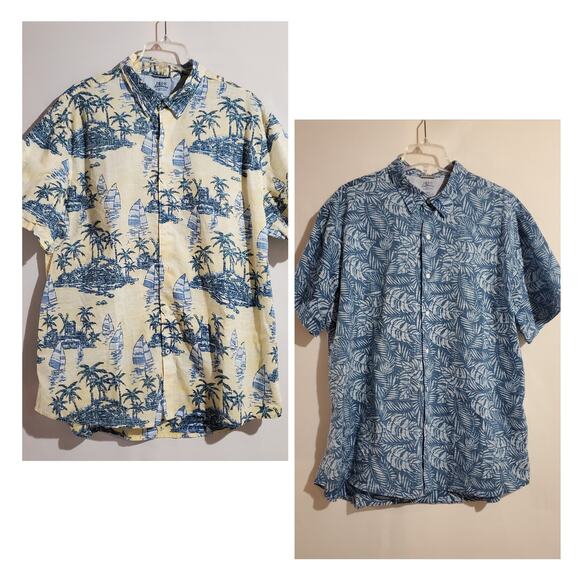 Izod Other - Izod Saltwater Mens Lot of 2 Casual Button Down Polo Shirts Size XXL Tropical